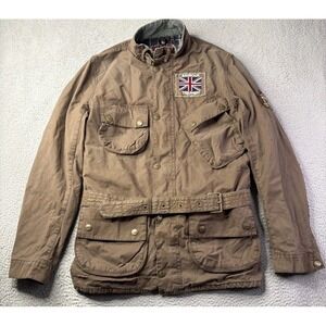 Barbour Triumph moto jacket Union Jack UK Flag Steve McQueen 2XL Duck canvas